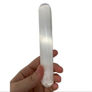 Selenite Crystal Wand 6” long Shiny Reflective White Peace Healing Cleanser
